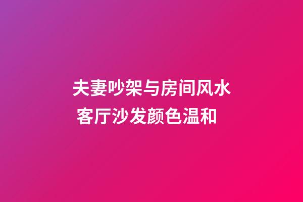 夫妻吵架与房间风水 客厅沙发颜色温和